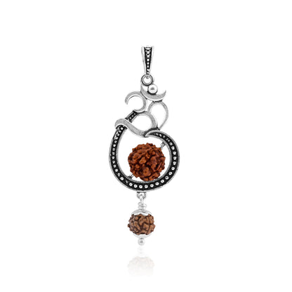 Double Rudraksha Om Pendant
