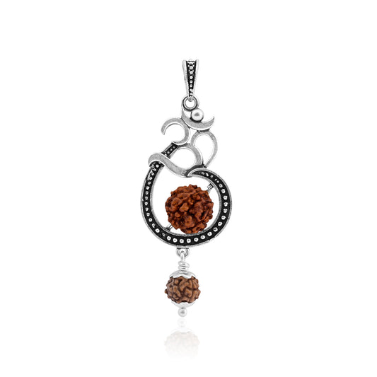Double Rudraksha Om Pendant
