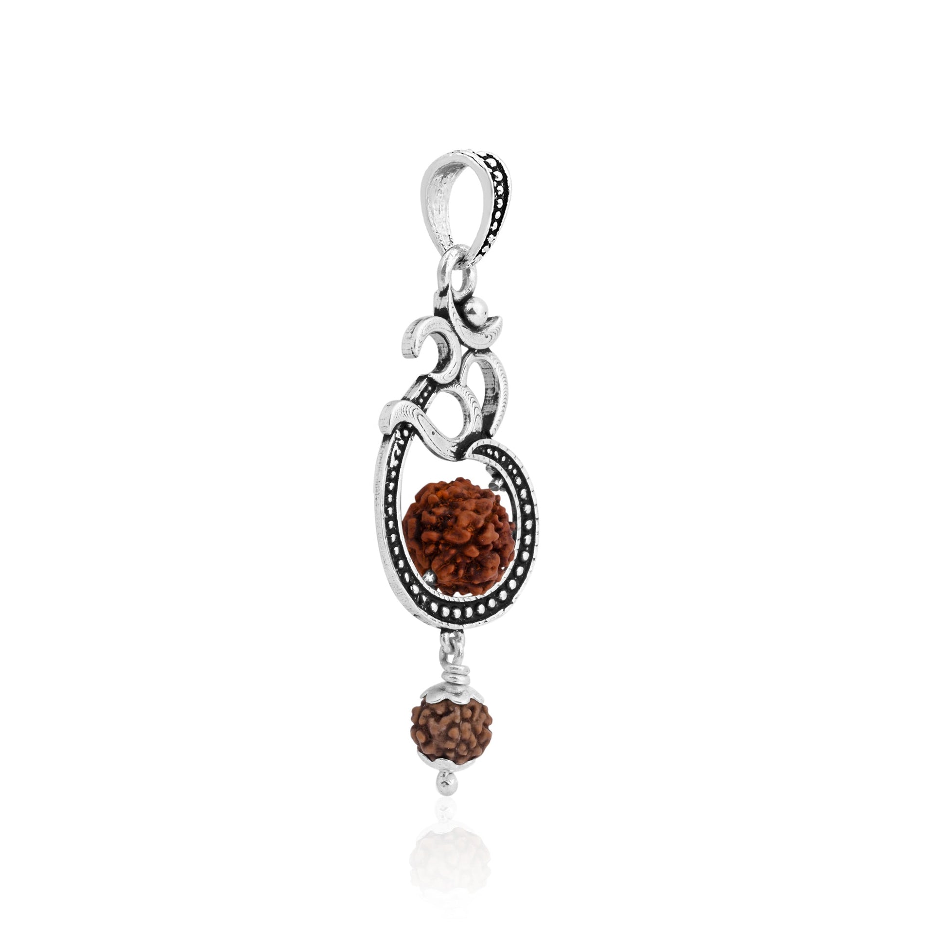 Double Rudraksha Om Pendant