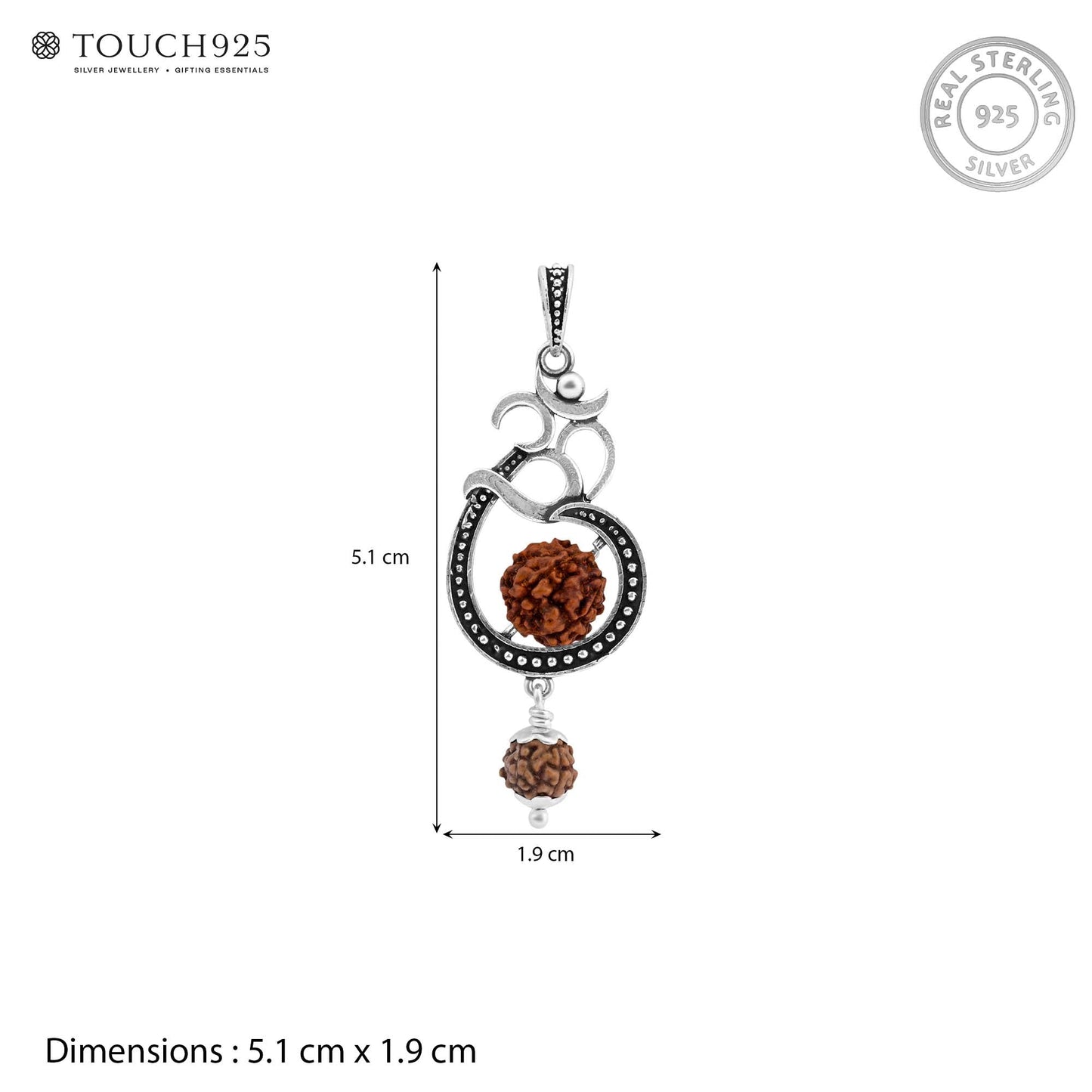 Double Rudraksha Om Pendant