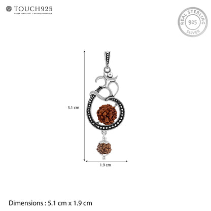 Double Rudraksha Om Pendant