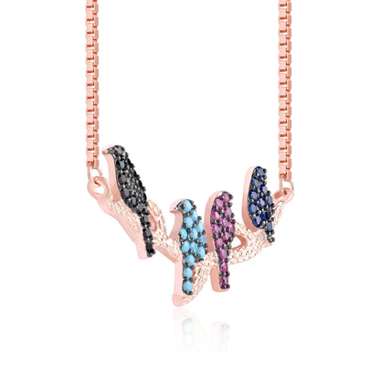 Colorful Bird Charm Necklace