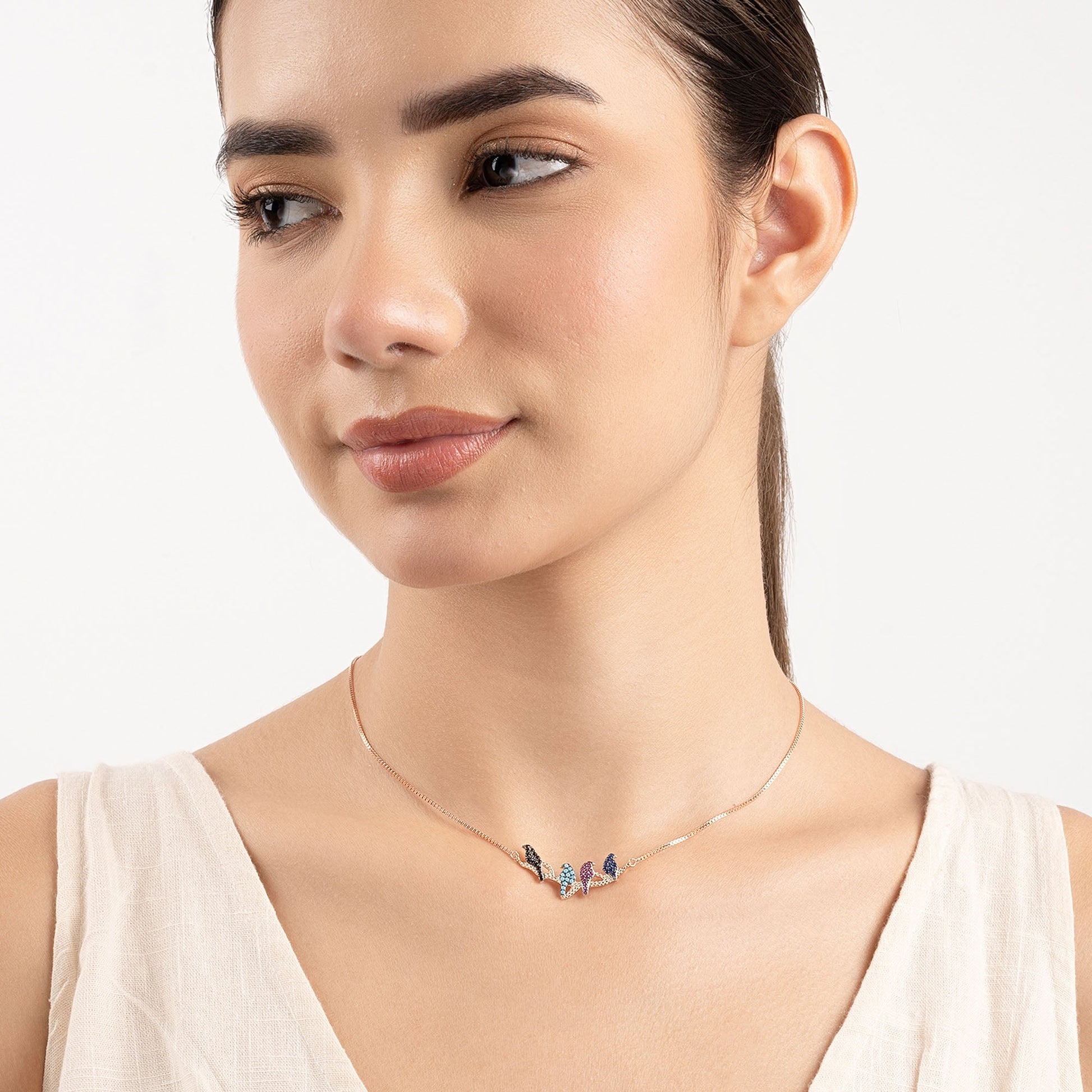 Colorful Bird Charm Necklace