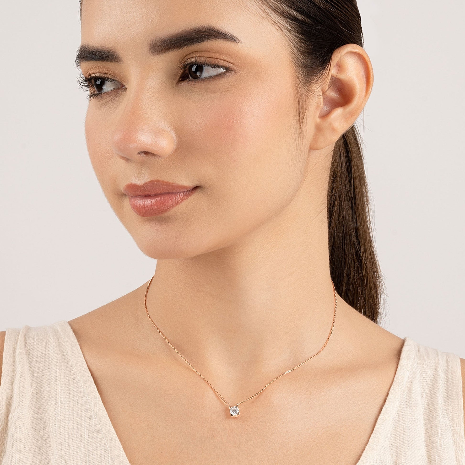 Crystal Solitaire Necklace