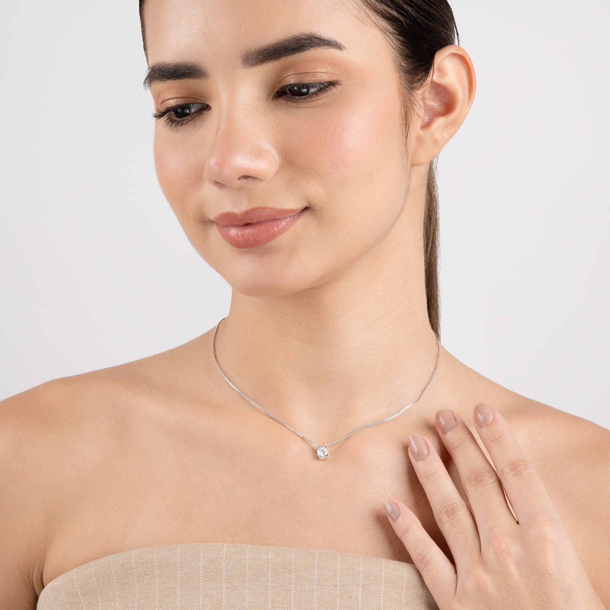 Crystal Solitaire Necklace