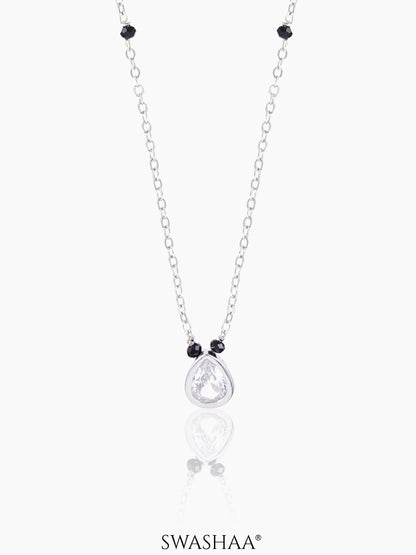 Barkha Teardrop Silver Mangalsutra