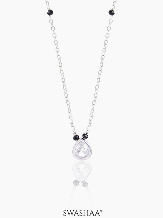 Barkha Teardrop Silver Mangalsutra