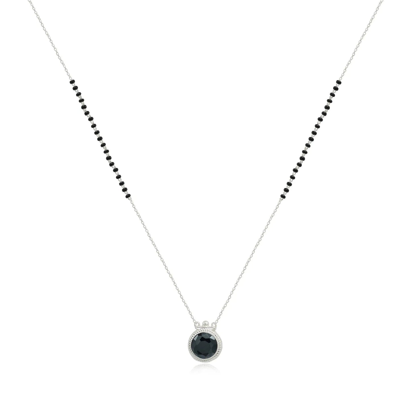 Black Onyx Silver 92.5 Mangalsutra Necklace