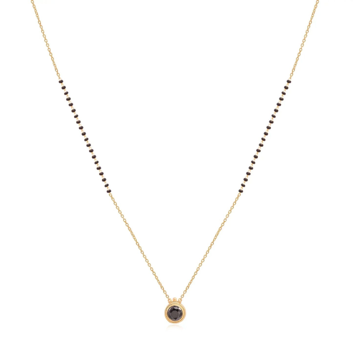 Black Onyx Silver 92.5 Mangalsutra Necklace