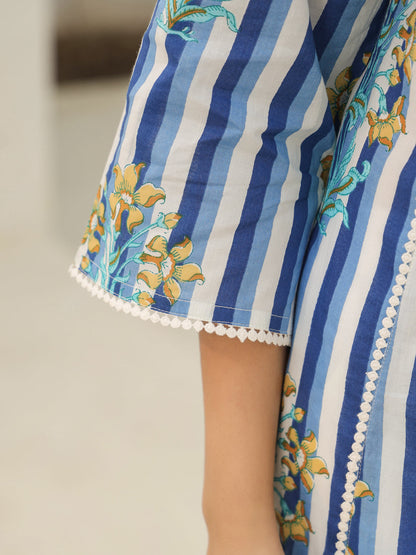 Blue stripe ethnic wear kurta
