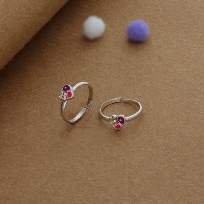 Blush Charm Silver Toering | Adjustable | Lightweight |  Everyday Wear