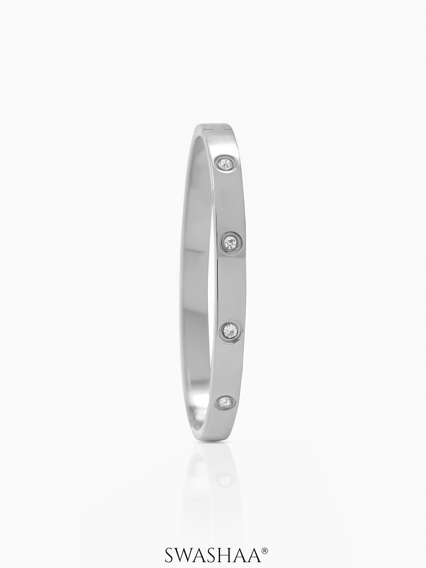Bree Band Diamond Silver Bracelet