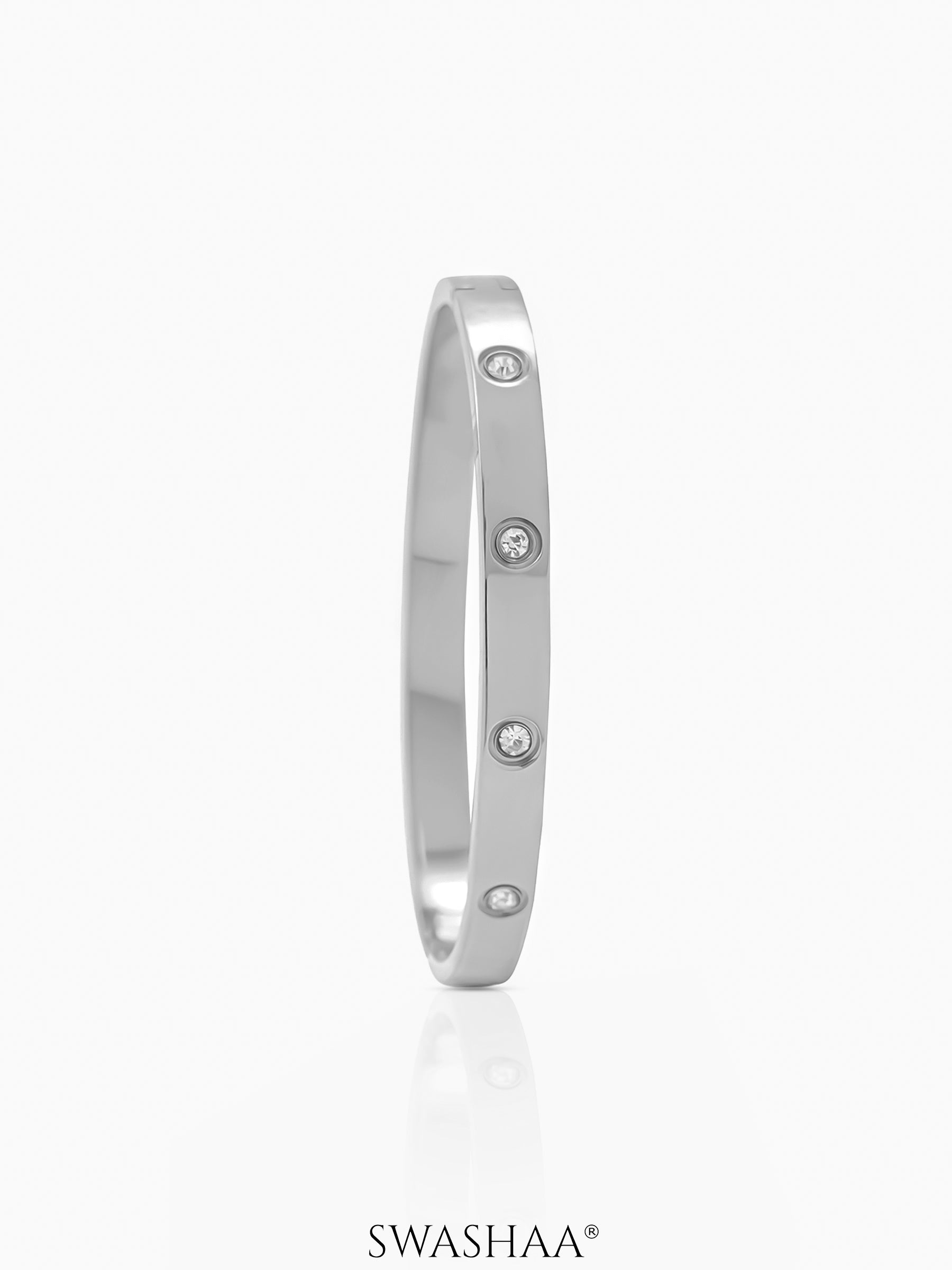 Bree Band Diamond Silver Bracelet