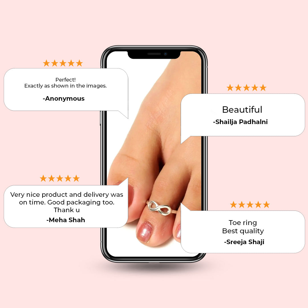 92.5 Sterling Silver Infinity Toe Ring (Pair)