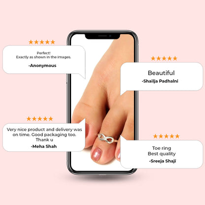 92.5 Sterling Silver Infinity Toe Ring (Pair)