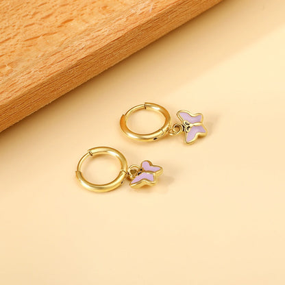 Butterfly Hoops 18K Gold Plated Children's Earrings - Twisty Locks  - Kids and Women Hair Accessories, Fashion Clothing and Jewellery India