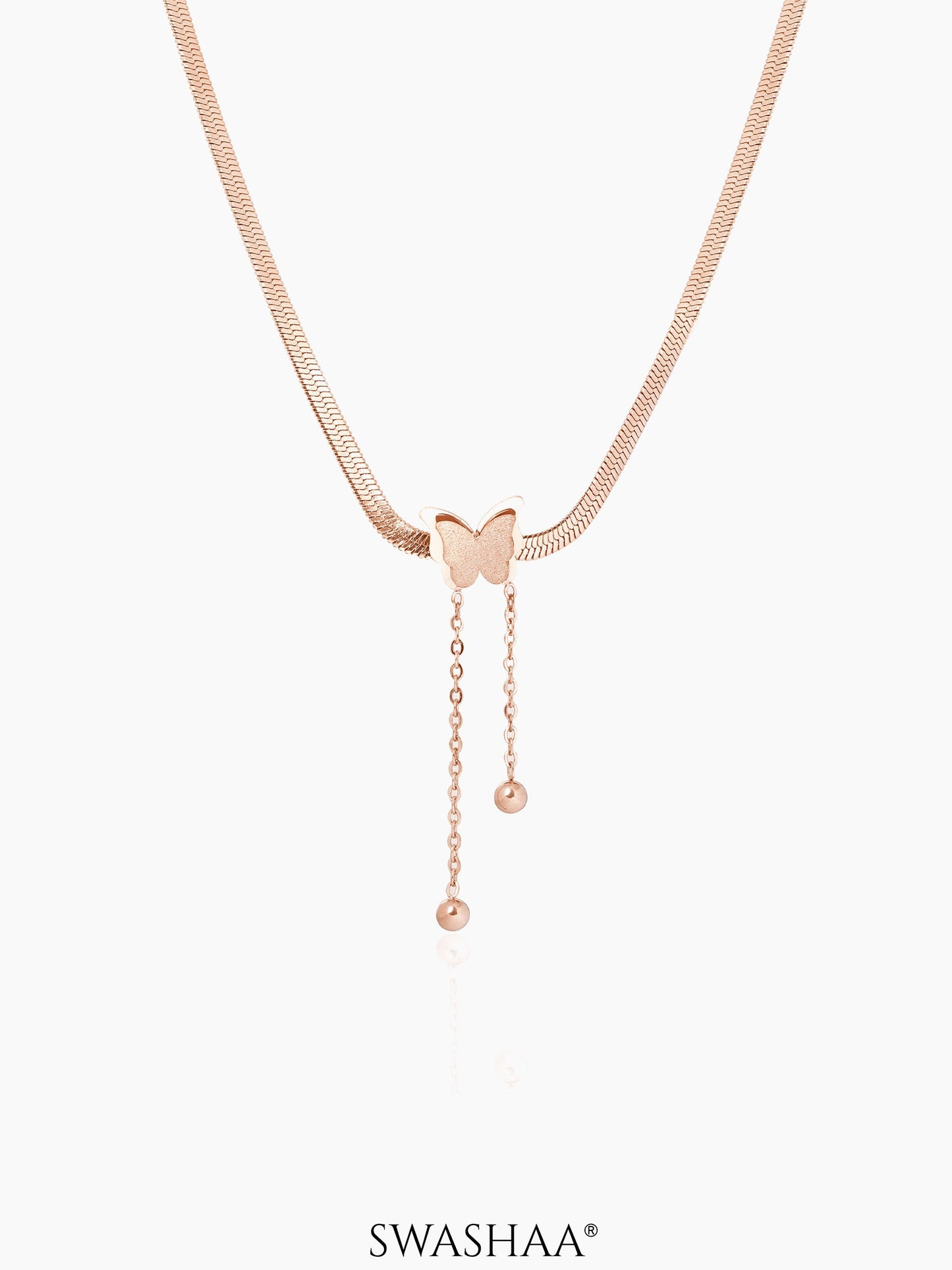 Butterfly Snake Chain 18K Gold Plated Necklace