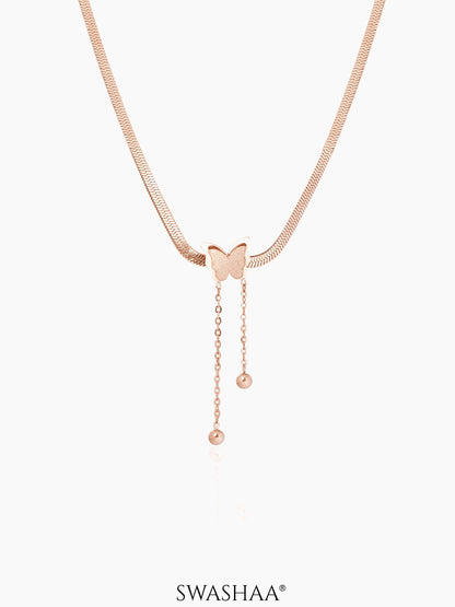 Butterfly Snake Chain 18K Gold Plated Necklace