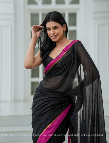 Mul Cotton Saree Kali Gulab Mehfil