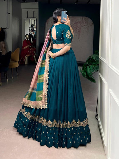 Vachitra Silk Sequence Thread Embroidery Work Designer Lehenga Choli Set