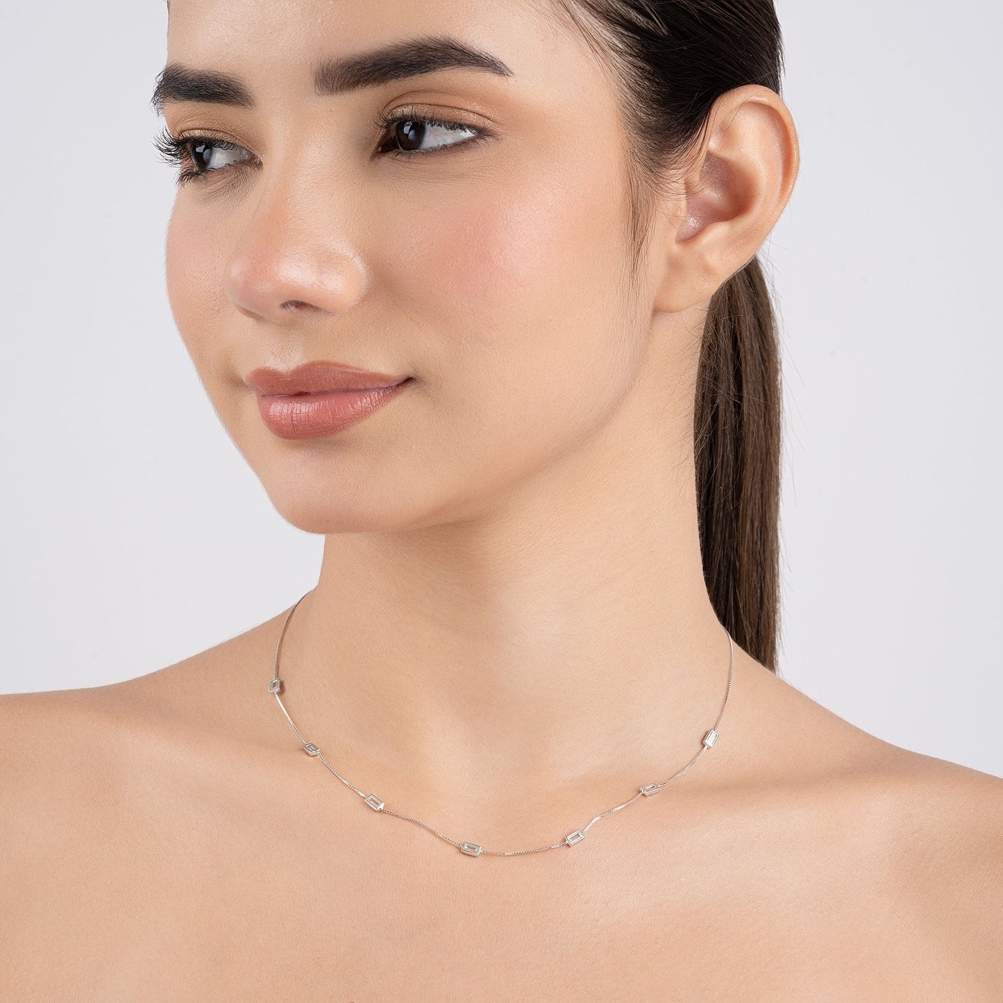 Rectangular Stone Link Chain