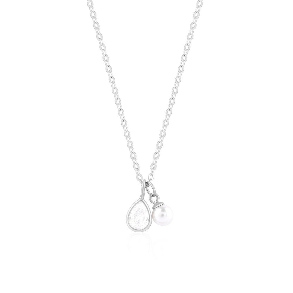 Teardrop Pearl Charm Chain