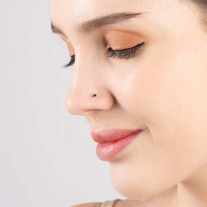 Black Stone Classic Nose Pin