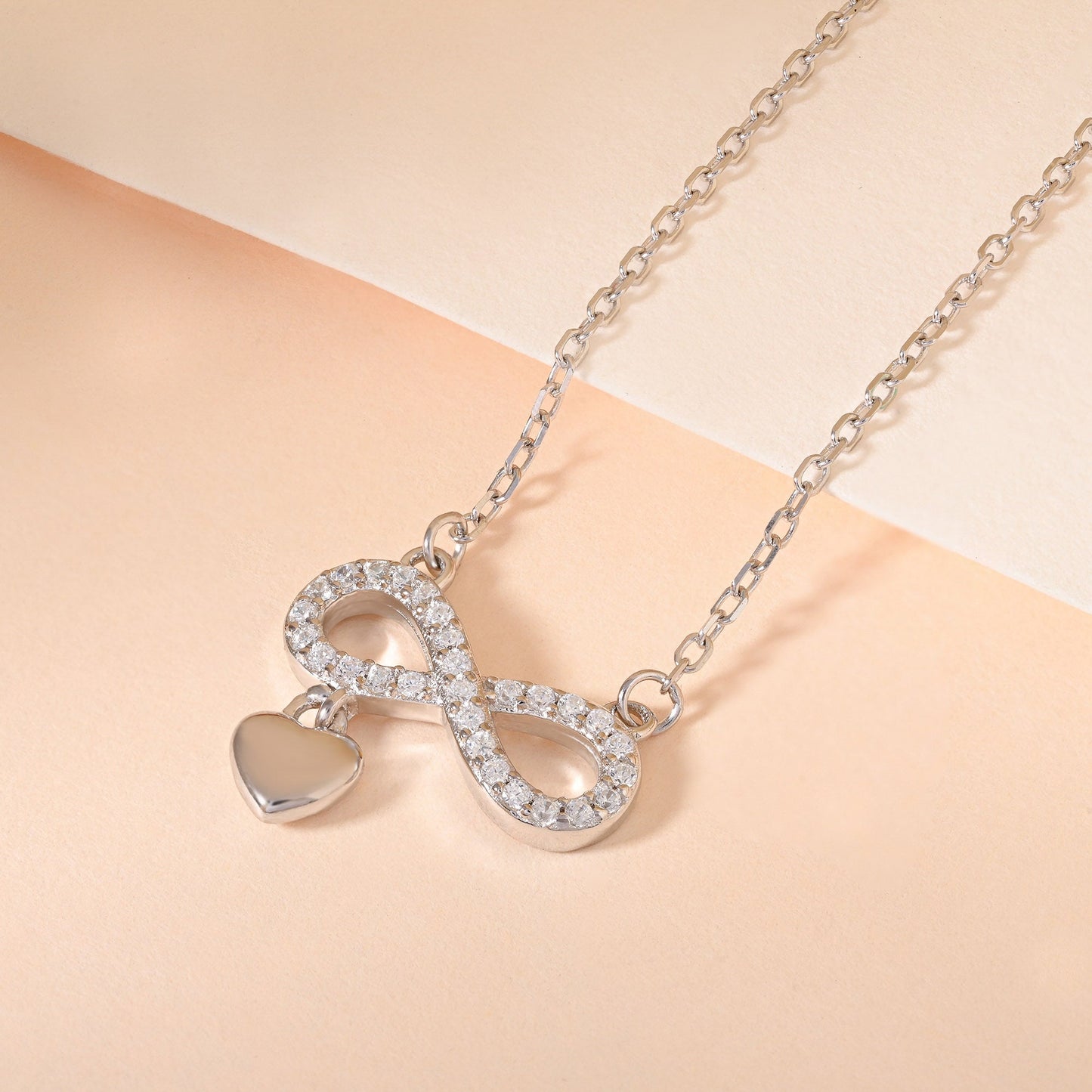Infinity & Heart CZ Necklace