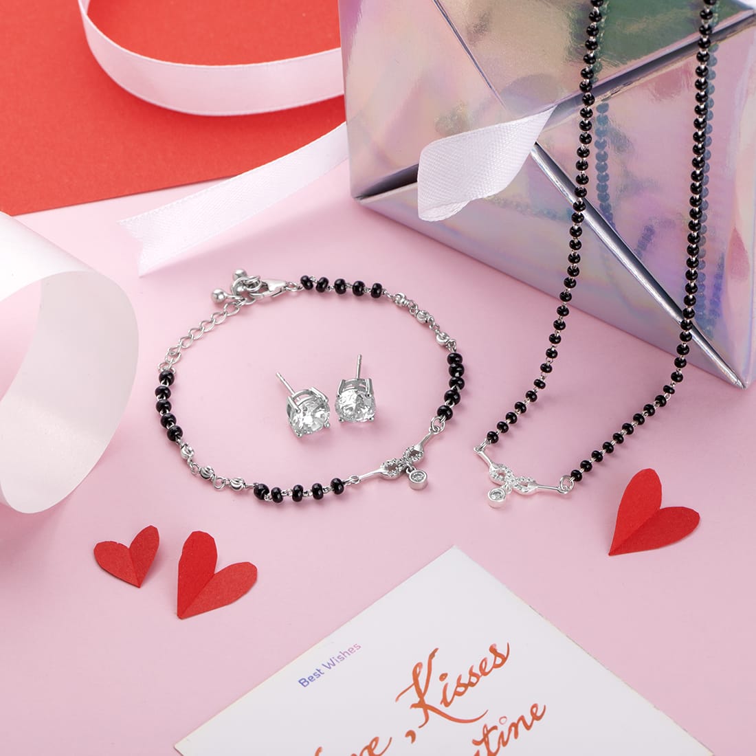 Infinity Forever 925 Sterling Silver Jewellery Set - Valentines Edition With Gift Box
