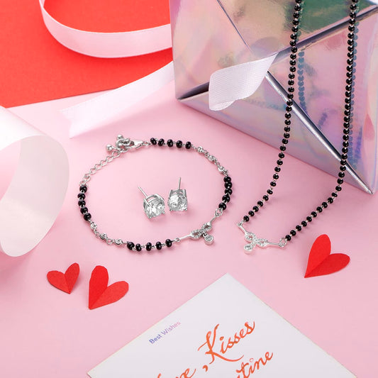 Infinity Forever 925 Sterling Silver Jewellery Set - Valentines Edition With Gift Box
