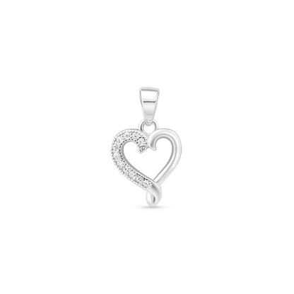 Pavé Loop Heart Silver Pendant