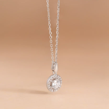Halo Solitaire Studded Necklace