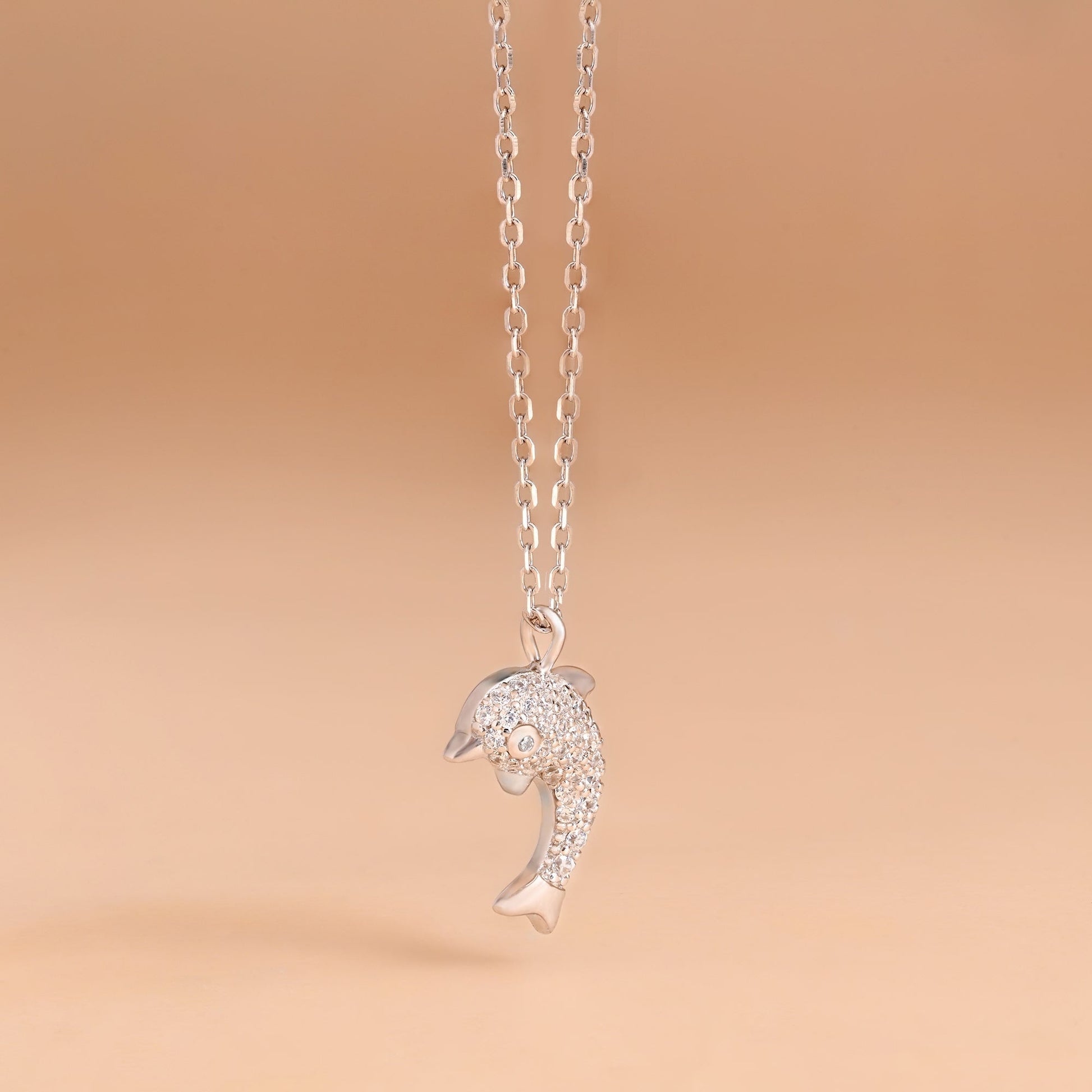 Dolphin Studded Pendant Chain