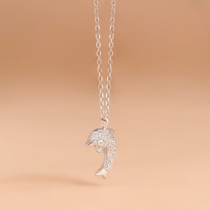 Dolphin Studded Pendant Chain