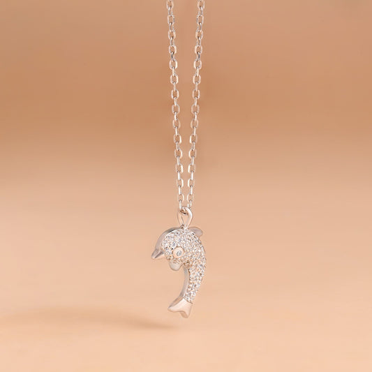 Dolphin Studded Pendant Chain
