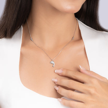 Dolphin Studded Pendant Chain