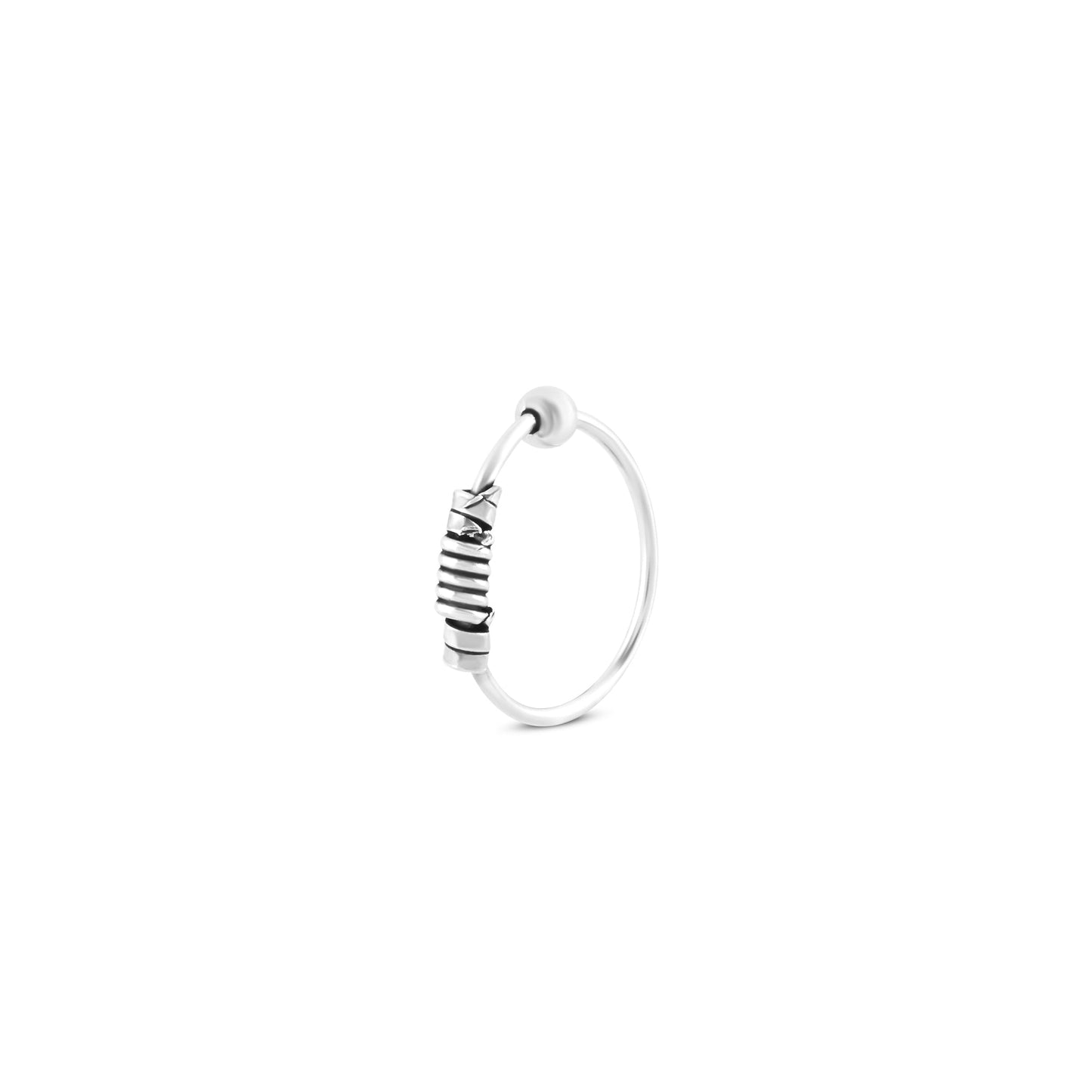 Spiral Wrap Oxidised Nose Ring
