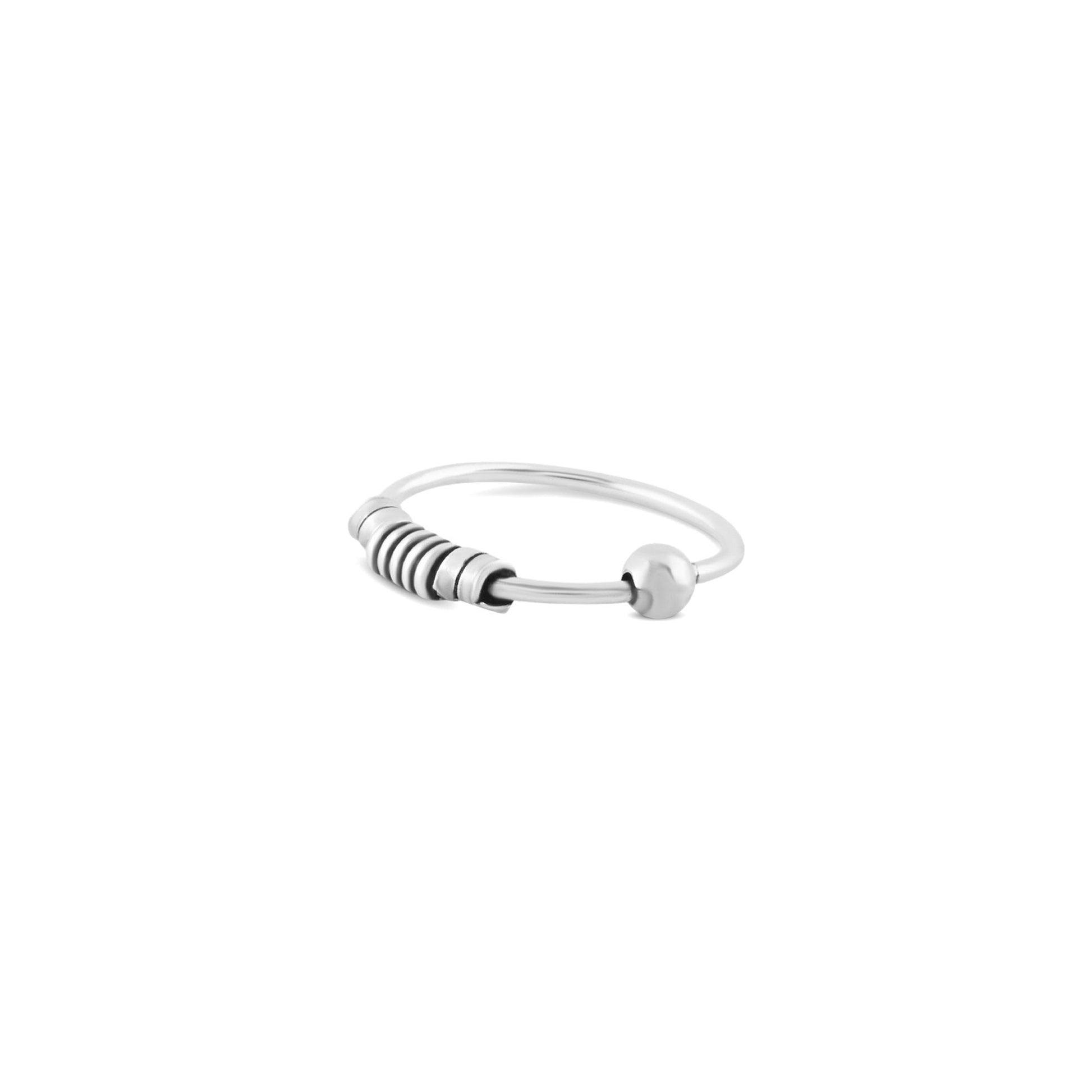 Spiral Wrap Oxidised Nose Ring