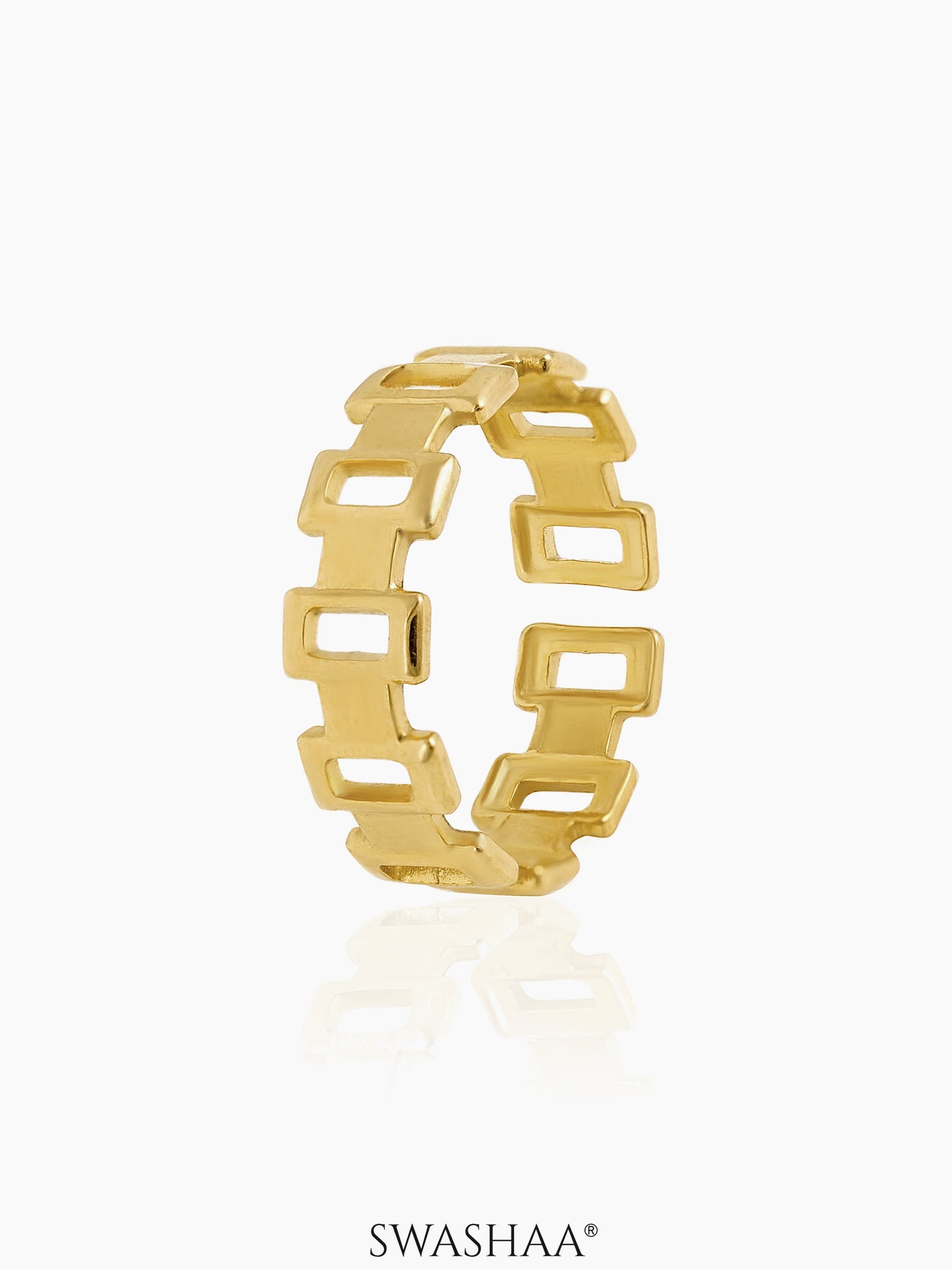 Carlotta Edgy Silhouette 18K Gold Plated Ring
