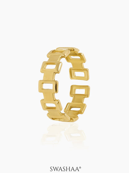 Carlotta Edgy Silhouette 18K Gold Plated Ring