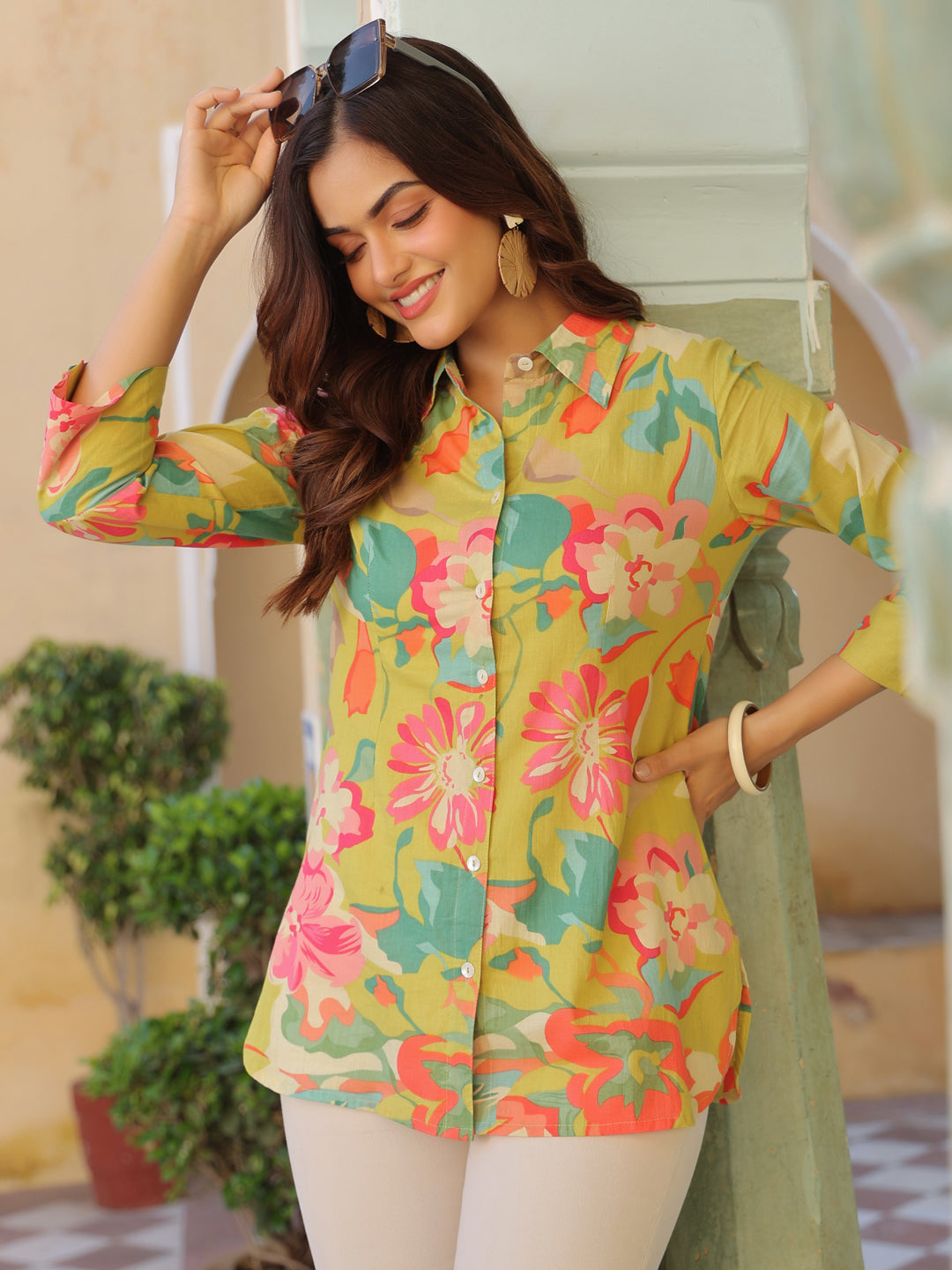 Casual cotton shirt style top women