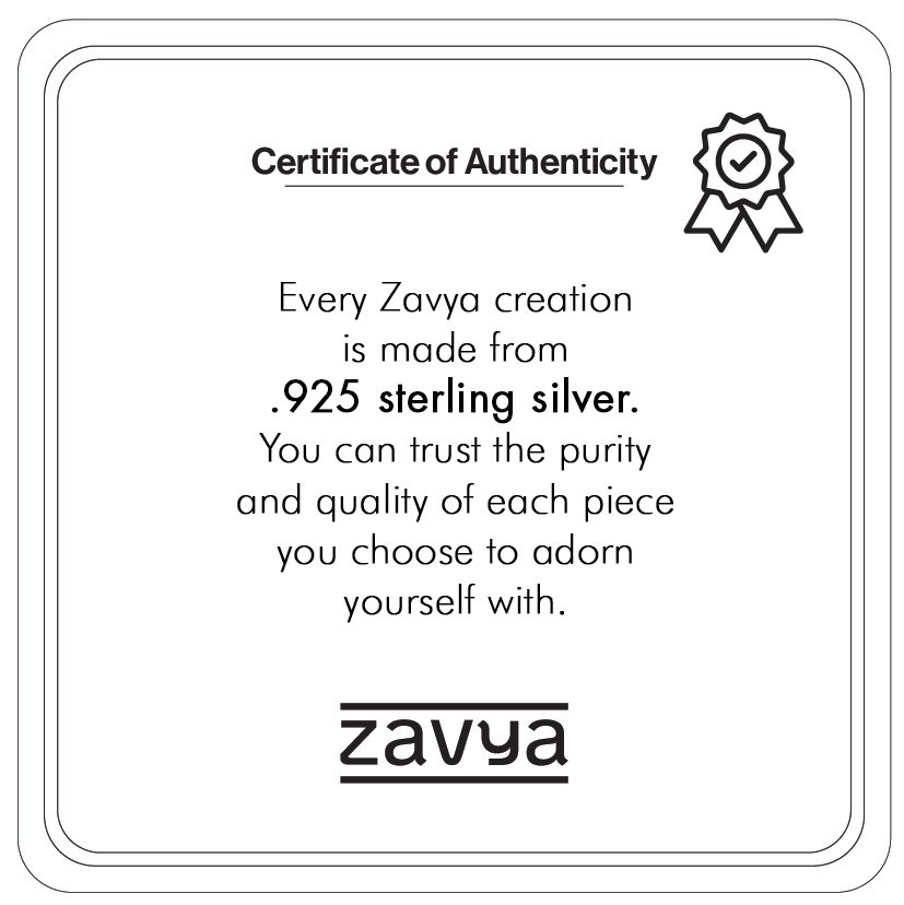 Certificate of Authenticity for women's 925 Sterling Silver heart anklet jewelry – Zavya