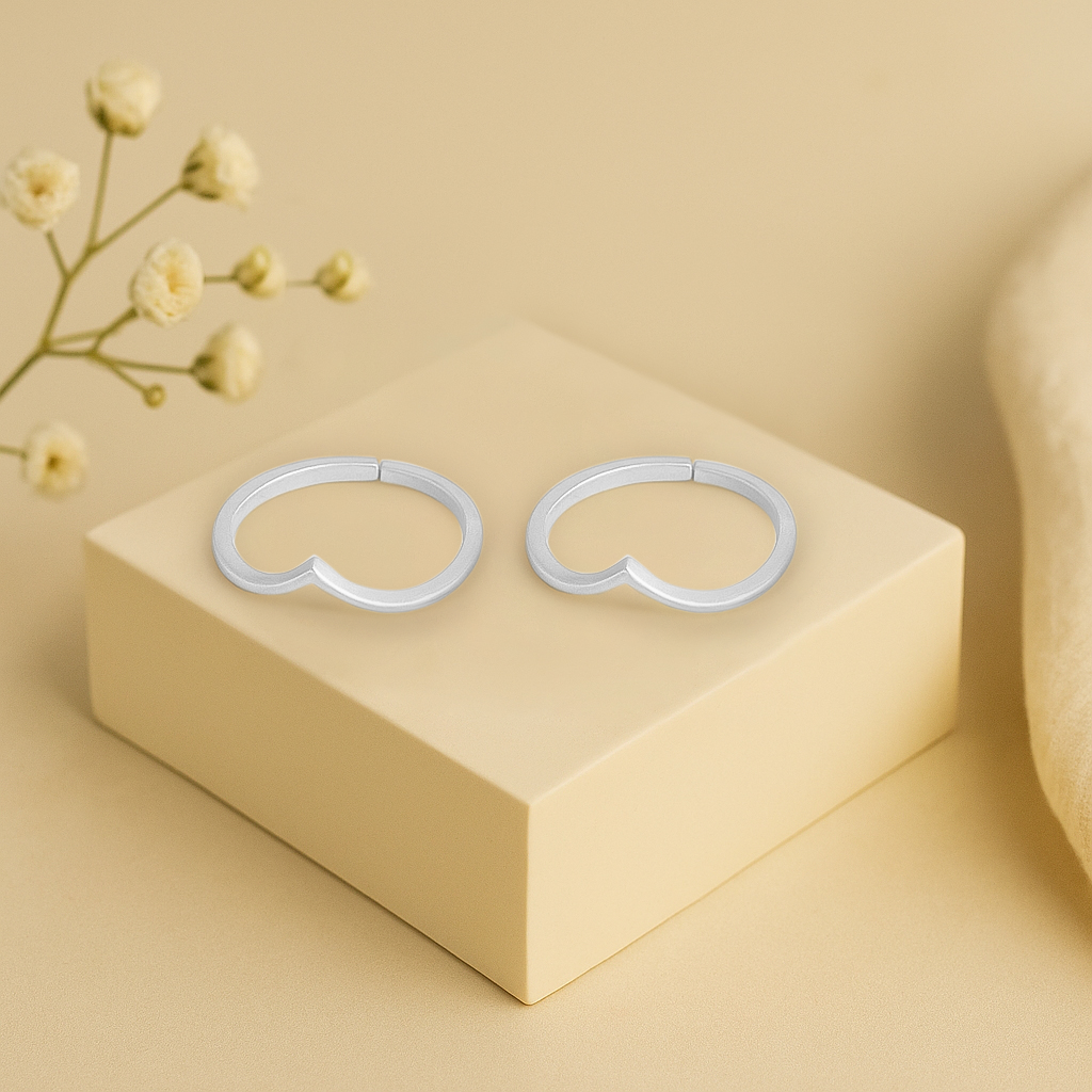925 Sterling Silver Chevron Toe Ring (Pair)