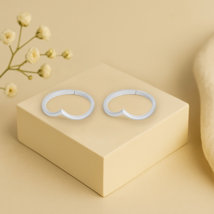925 Sterling Silver Chevron Toe Ring (Pair)