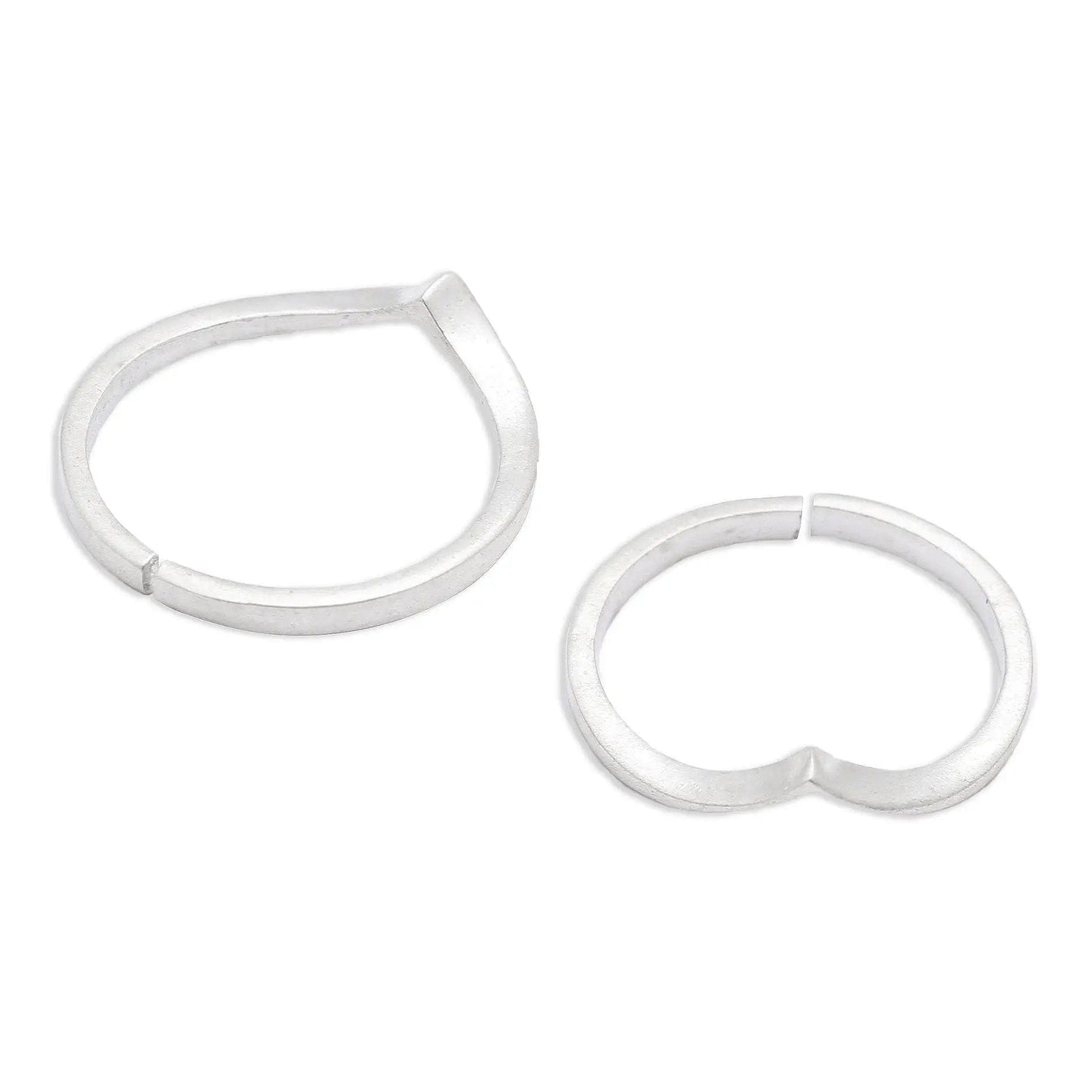 925 Sterling Silver Chevron Toe Ring (Pair)