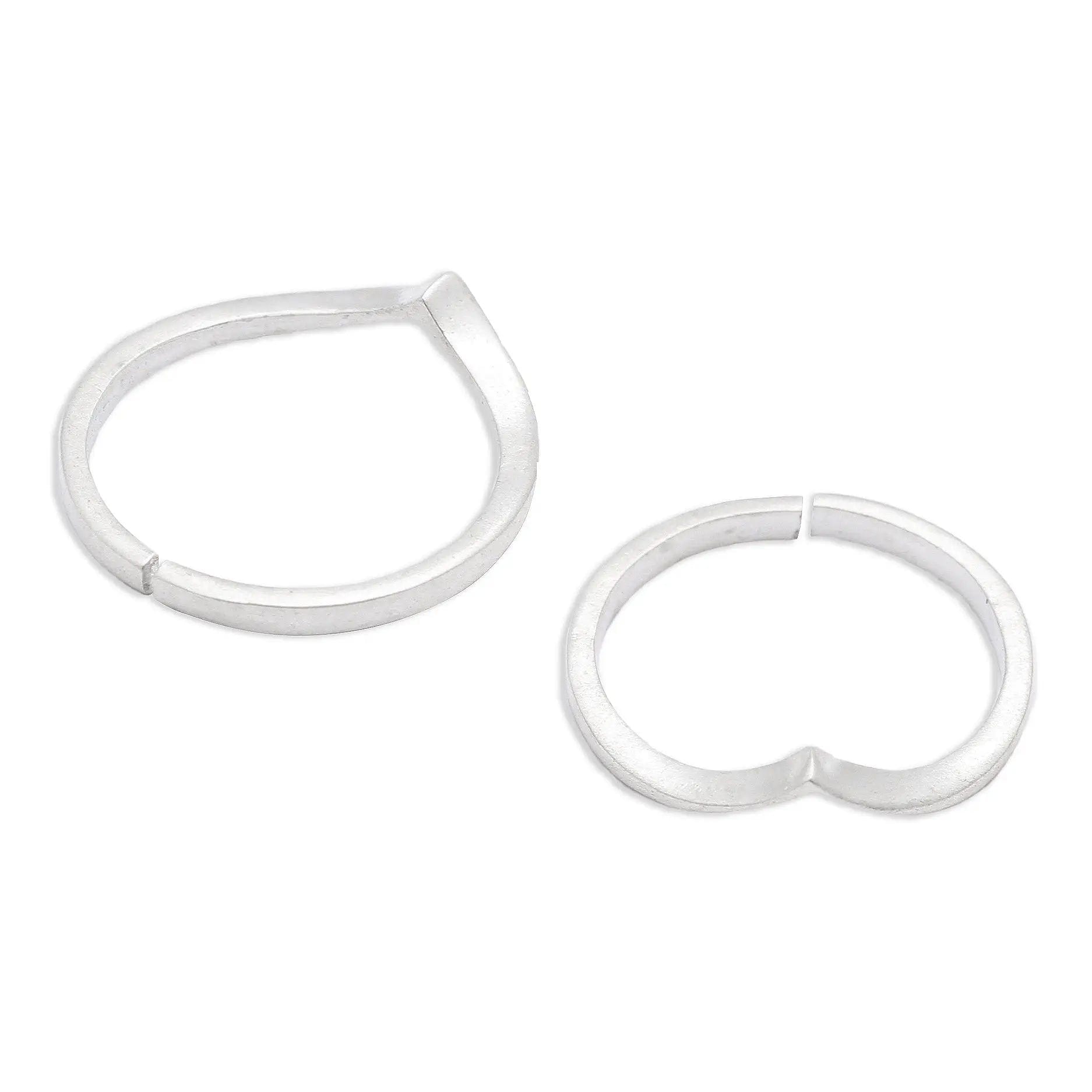 925 Sterling Silver Chevron Toe Ring (Pair)