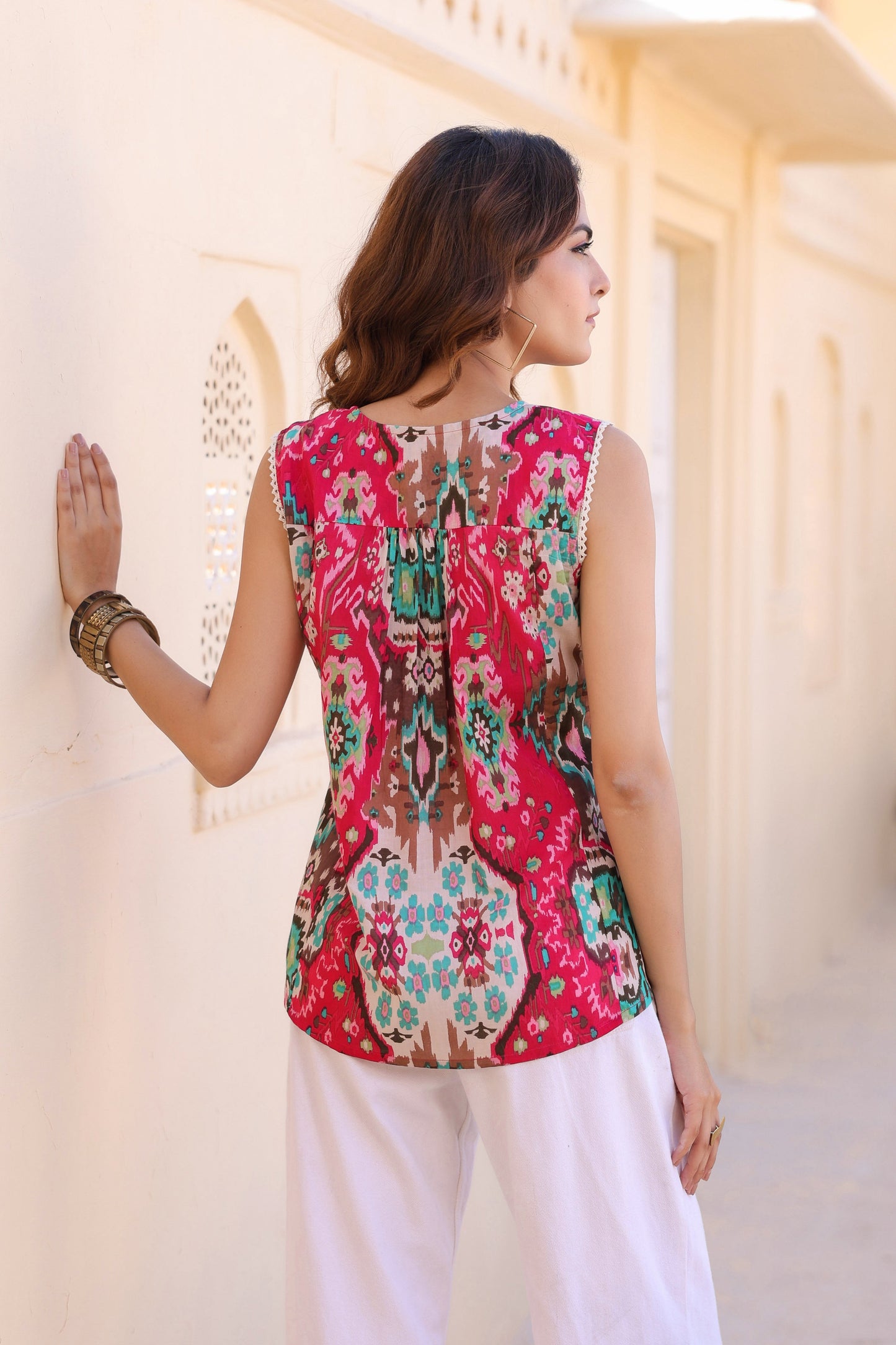 Chic printed ethnic summer top