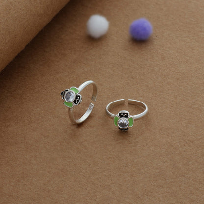 Classic Mint Bloom Silver Toering | Adjustable | Lightweight |  Everyday Wear