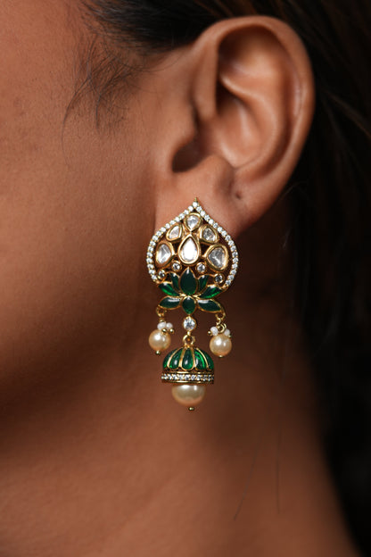 Kamal Moissanite Polki Indian Jhumki