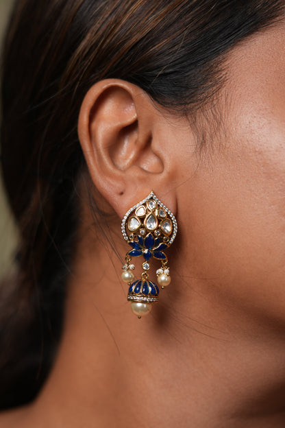 Kamal Moissanite Polki Indian Jhumki